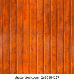 seamless texture and loopable background of Rusty corrugated metal sheet