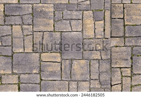 Seamless texture tile useful for rendering of self-locking concrete pavement for use in external applications