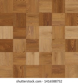 Seamless wood parquet texture (chess close up light brown)