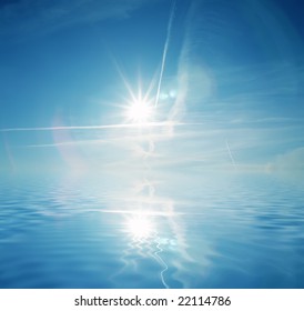 sea-piece on a background beautiful sky