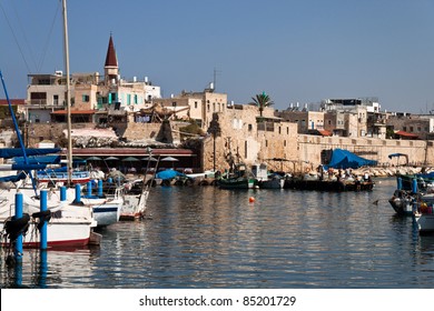 Seaport In The Old City Of Acre In Israel