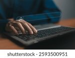 search bar in the laptop. concept of information research on the Internet online, data from websites. search engine to the browser. social media, and marketing