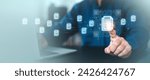 Search engine data document content management system and online file transfer download or sharing and database digital cloud drive storage service on computer network technology analytics concepts