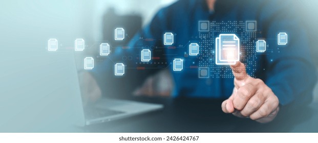 Search engine data document content management system and online file transfer download or sharing and database digital cloud drive storage service on computer network technology analytics concepts