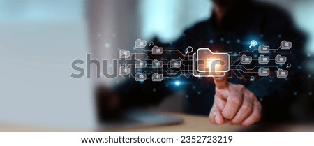 Search engine data document content management system and online file transfer download or sharing and database digital cloud drive storage service on computer network technology analytics concepts