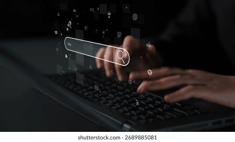 Search engine interface for accessing digital information and online data. Search engine finds data, search engine supports research, drives marketing, search engine improves SEO. Marrow