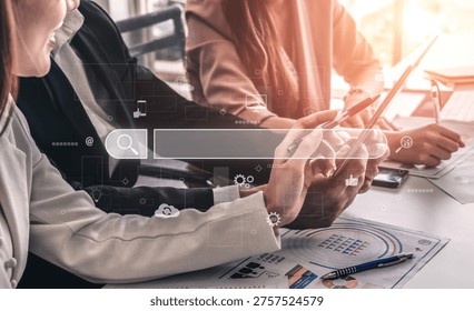 Search engine interface for accessing digital information and online data. Search engine finds data, search engine supports research, drives marketing, search engine improves SEO. Vouch