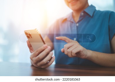 Search engine on internet concept, Woman using computer Search engine on internet online browsing technology for business, Search engine  browser 