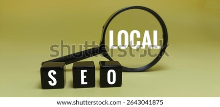 Search Engine Optimization for Local Business Concept with Magnifying Glass Focused on Map Location and Digital Marketing Strategy. 