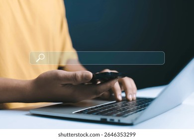 Search Engine Optimization technology is in the hands of human beings to find information. Using Search Console to web site internet information with search bar.