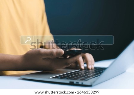 Search Engine Optimization technology is in the hands of human beings to find information. Using Search Console to web site internet information with search bar.