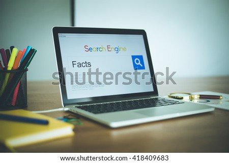 SEARCH ENGINE WEB INTERNET SEO COMMUNICATION FACTS CONCEPT