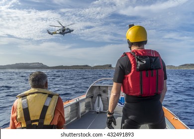 Search And Rescue Exercise - Winching From A Coastguard Helicopter