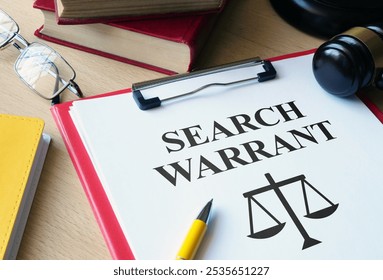 Search Warrant is shown using a text