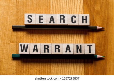 Search Warrant Words Concept
