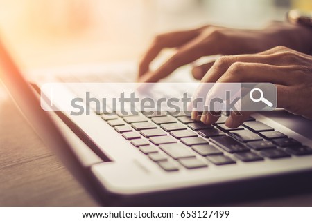 Searching Browsing Internet Data Information Networking Concept / soft focus picture / Vintage concept