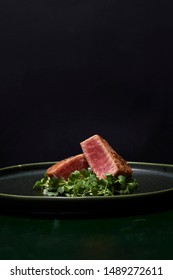 Seared Tuna Steak With Microgreen As Garnish