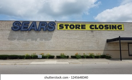 Sears Department Store Mall Entrance, Store Closing Sign, Lima Shopping Mall, Lima, OH, July 2, 2018