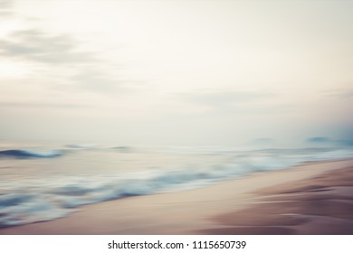A seascape abstract beach background. panning motion blur with a long exposure, pastel colors in a vintage and retro style.