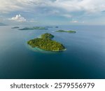 Seascape: Aerial view of Eleven Island or Once Islas in Zamboanga, Philippines.