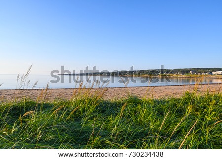 Similar – Foto Bild Bretonische Küste und Strand mit Granitfelsen an der Cote de Granit Rose