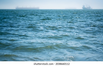 Seascape With Fishing Vessel On The Roadstead.