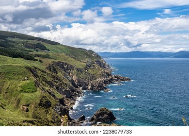 Seascape of Porto de Bares, a picturesque beach fishing village in Galicia Spain, Europe - Shutterstock ID 2238079733