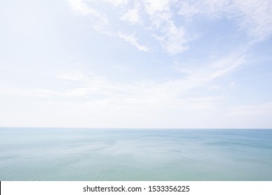 seascape , skyline on ocean . clear blue sky and clouds horizontal full hd picture 300 dpi resolution .