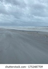 Seascape Of Stormy Skies And Turbulent Gulf Of Mexico Water As Tropical Storm Cristobal Arrives