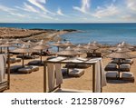 Seascape view of Ammos Kambouri beach in Ayia Napa, Cyprus.