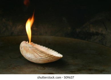 Seashell on fire