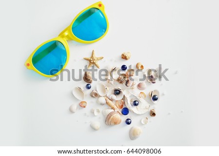 Seashells and glasess