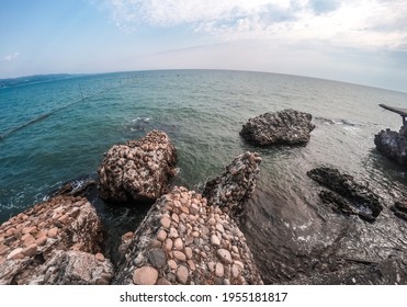 Seashore With Ruins In The Water In Sokhumi