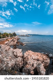 Seashore With Ruins In The Water In Sokhumi