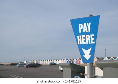 Seaside Car Park In Southwold, Suffolk, UK.