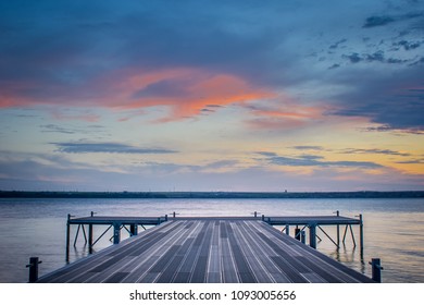 seaside dock at sunset 