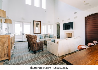 Seaside, FL / USA - 05 20 2019: Modern Style Beach Home Interior