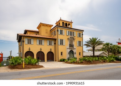 Seaside, FL, USA - June 12, 2021: Seaside Florida Real Estate Used For Vacation Rentals Airbnb Vrbo