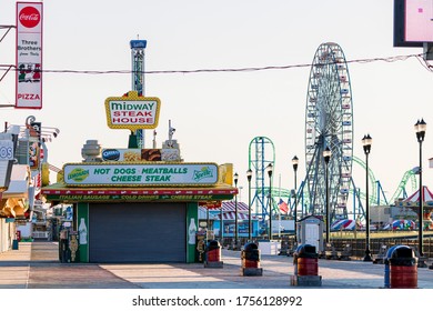 Seaside Heights, New Jersey 5-13-20 NJ / US. Seaside Heights Boardwalk Include The Amusement Park And Store.