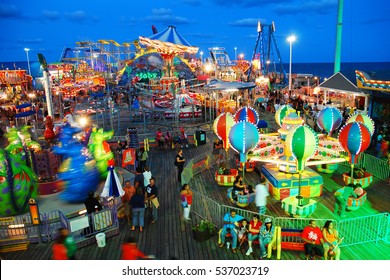 Seaside Heights, NJ, USA August 14 Casino Pier At Seaside Heights, New Jersey Is Buzzing With Activity 