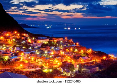 The Seaside Mountain Town Scenery In Jiufen, Taiwan