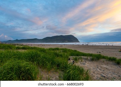 Seaside Oregon Beach At Sunset