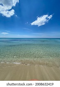 Seaside Paradise Beach South Italy Summer Blue Sky Sand Water Sea