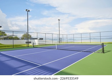 Seaside resort - Outdoor Tennis Court - Shutterstock ID 2269533149