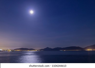 Seaside under the moonlight