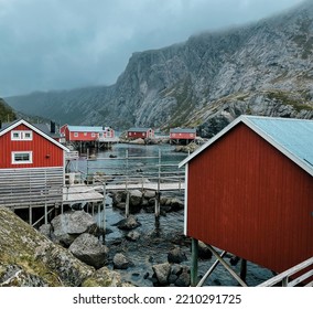 Seaside Village Near Beautiful Mountains