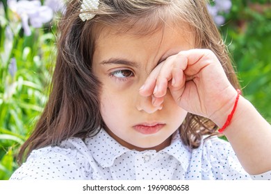 Seasonal Allergy In A Child. Coryza. Selective Focus. People