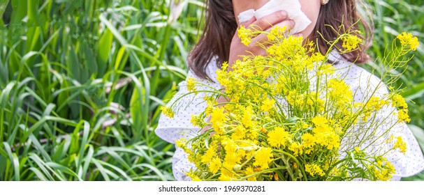 Seasonal Allergy In A Child. Coryza. Selective Focus. People