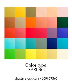 Seasonal Color Analysis Palette For Spring Type