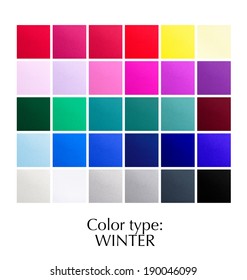 Seasonal Color Analysis Palette For Winter Type